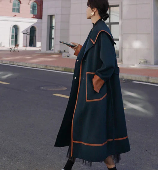 Medium Length Woolen Jacket for Women