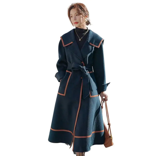 Medium Length Woolen Jacket for Women